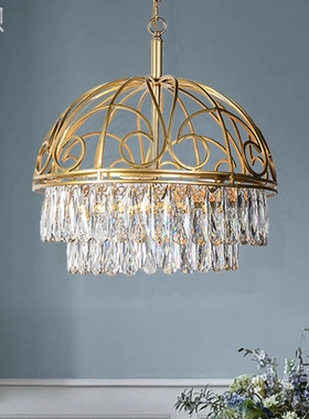 SY轻奢全铜星光弧水晶吊灯欧美法式现代客厅餐厅灯书房间卧室灯