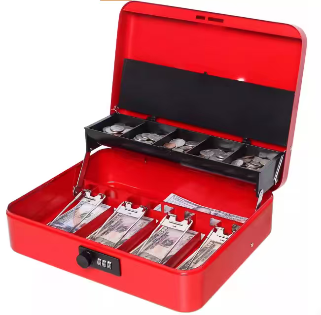 密码锁家用带锁收纳小铁盒储蓄盒收纳盒钱箱收银箱大号金属箱,节庆用品/礼品,储蓄罐,淘宝优惠券,粉丝福利购,淘宝优惠卷