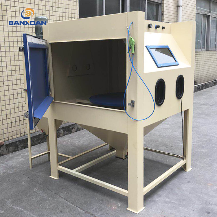 大型模具喷沙机1212型转盘喷砂机设备轨道重型工件转台喷砂机