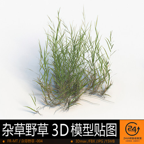 杂草野草-004模型3DMAX环境效果图影视游戏次世代场景地形建模