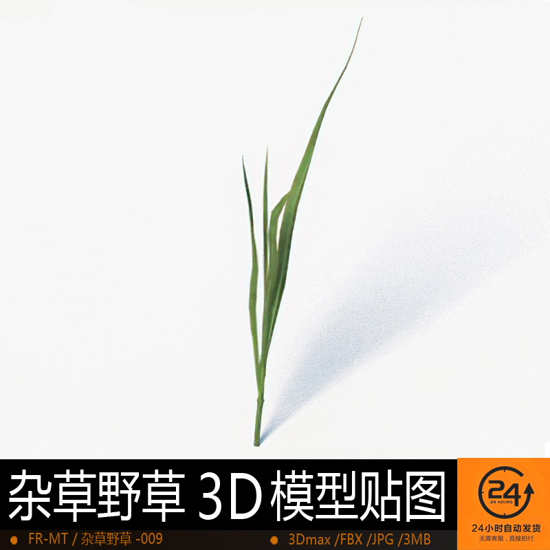 杂草野草-009模型3DMAX环境效果图影视游戏次世代场景地形建模