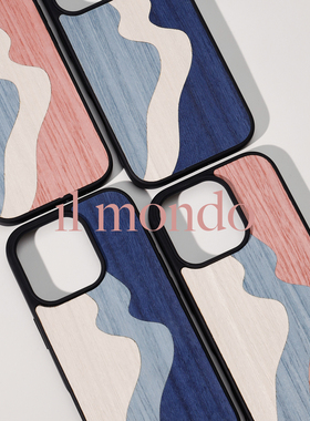 意大利进口原木拼花情侣手机壳magsafe磁吸WOOD苹果17三星S25ultra全包iphone15ProMax小众简约防摔保护壳