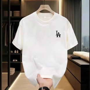 T恤男青年休闲宽松潮流情侣打底衫 奥莱优选重磅纯棉夏季 圆领短袖