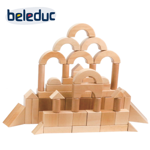 VIVAIO348块城堡积木幼儿园儿童早教大型地面拼搭建构木制玩具