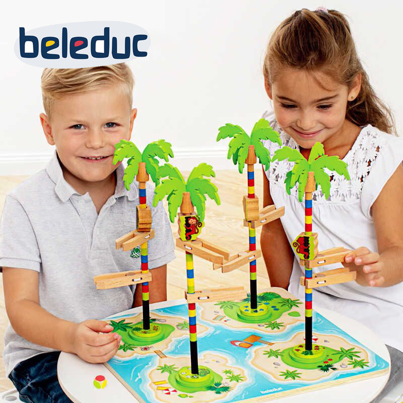 德国贝乐多猴子拉力赛幼儿园儿童益智策略玩具桌面游戏3-6岁木制