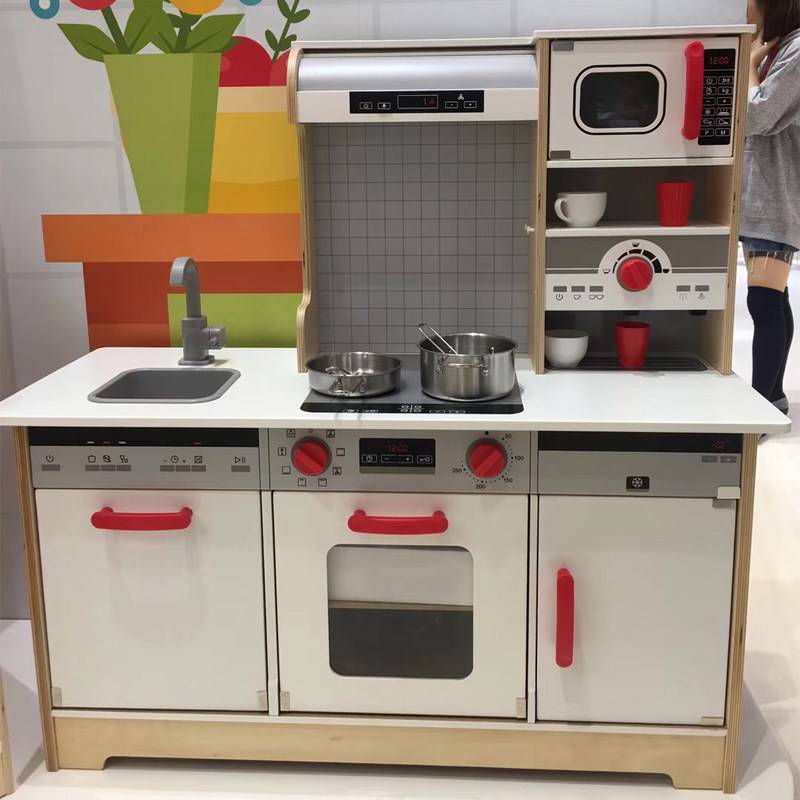 hape北欧风超能大厨房幼儿园儿童仿真过家家玩具宝宝益智木制区角