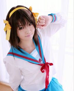 cosplay假发 深棕色 黑色 短发 凉宫春日 忧郁小长门