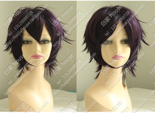 cos假发 银魂 高杉晋助 海野六郎 深紫色反翘短发 薄樱鬼 斋藤一