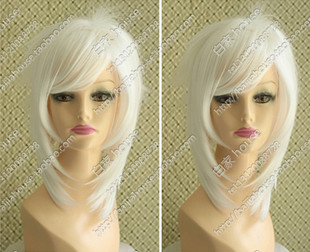 cosplay假发原版薄樱鬼/ 冲田总司 罗刹版 银白色层次反翘动漫