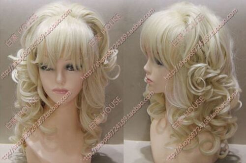 cosplay假发  DIABOLIK LOVERS/小森ユイ头顶加厚 奶金色卷发