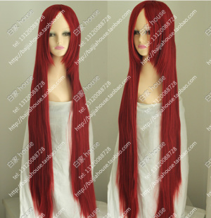 cosplay假发 暗红色一米100CM万用长直发 灼眼的夏娜 格雷尔 美铃