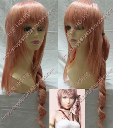 包邮cosplay假发 FF13塞拉 光影橙粉色混色 最终幻想13 Serah