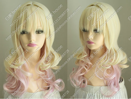 原版DIABOLIK LOVERS 小森ユイYui混色水蜜桃渐变梨花头 cos假发