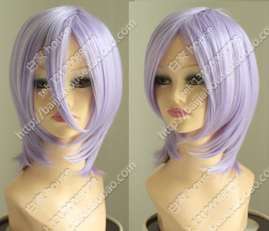 cosplay假发 杰多unlight  女仆 银紫色收脸bobo 浅紫短发假发