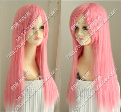 cosplay假发粉红色60cm 长直发  V家 千本樱 巡音LUKA 桃井五月
