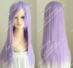 COS假发 浅紫色长直发寒蝉鸣泣之时 古手梨花 收脸高温丝粉紫假发