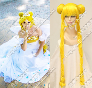 cos假发柠檬黄 美少女战士 月野兔 水兵月 水手月亮 小兔肉丸子头
