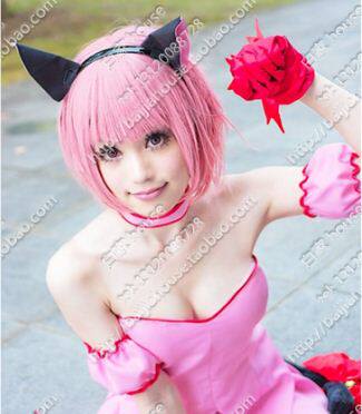 cosplay假发 喵喵 桃宫莓 小莓猫猫 烟粉色短发 俏丽收脸短发 - 封面