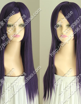 cosplay假发 蓝紫色60cm中长直发 深紫色真希波玛丽噬魂师 贝雅