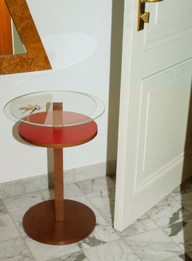 GASKA FONO Side Table 实木双层边几玻璃彩色小桌子茶几装饰