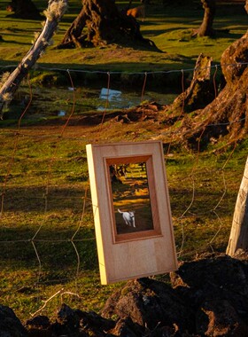 GASKA 实木拼色画框挂镜墙镜化妆镜墙壁装饰摆件墙饰装饰品镜子