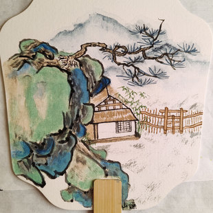 团扇国画山水画牡丹仕女图双面中国传统文化非遗古装扇子手绘扇子