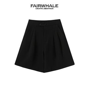 「海岛花园」简约纯色高腰时尚 F22037A056 A字显瘦短裤