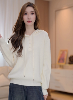 【新款上新】马克华菲女装加厚安迪绒连帽外套百搭针织衫jcc