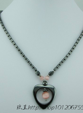 黑胆石空心保健饰品吊坠项链