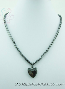 黑胆石挂件项链桃心礼品吊坠