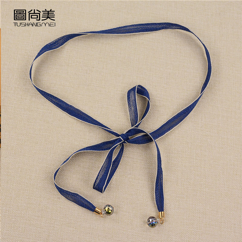 时尚蕾丝细腰带女士连衣裙裙带简约百搭衬衣领结飘带腰绳腰链韩版