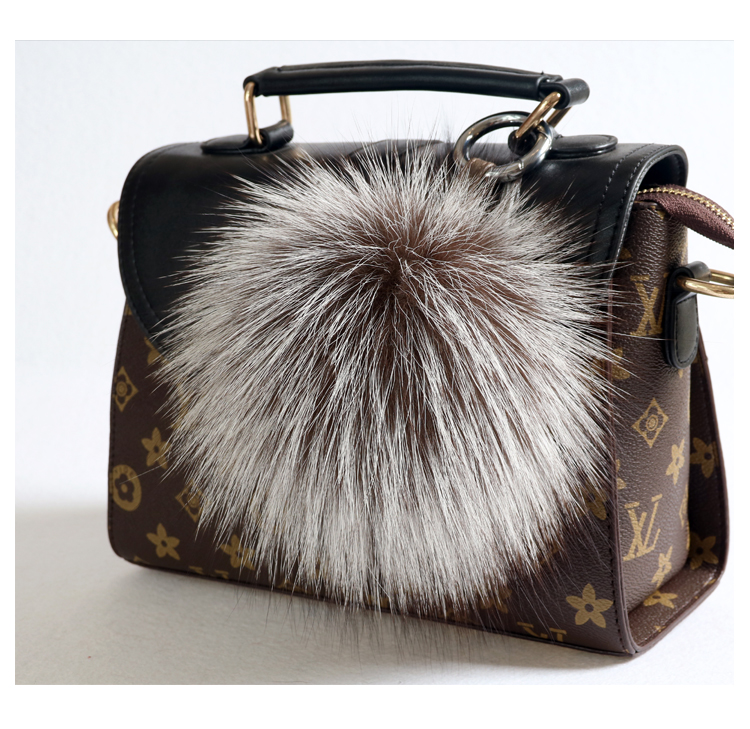 狐狸毛毛球貉子毛毛球银狐毛球包包挂件挂饰毛球钥匙扣皮草挂饰