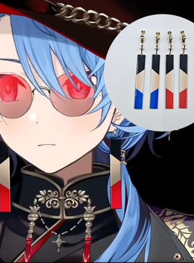 星街彗星cos耳夹亚克力耳饰耳牌耳环holo东洋风首饰道具