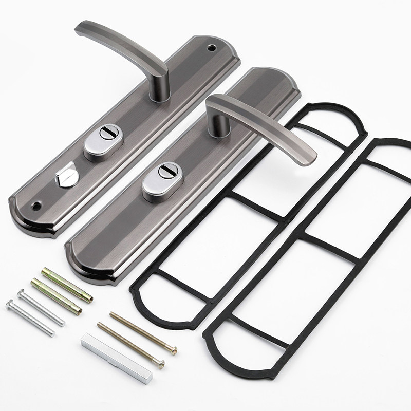 门把手拉手防盗门通用型手柄老式门锁配加厚面板件实心手柄