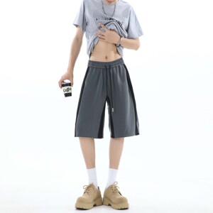 美式高级感西装短裤男女宽松夏季五分休闲裤子h626P38控58图片