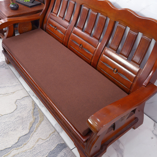 四季通用亚麻老式实红木沙发坐垫海绵垫可拆洗组合套装防滑座垫子