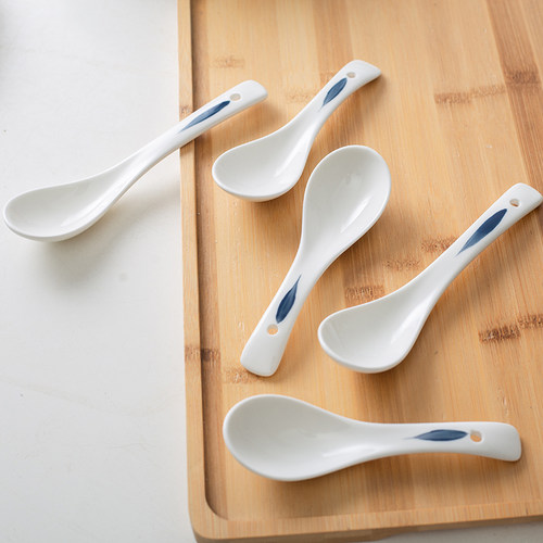 釉下彩韩式风日本包邮长柄汤勺