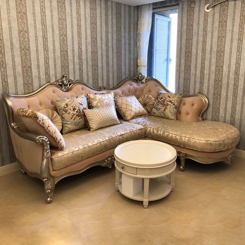 欧式转角实木布艺沙发 美式新古典奢华 高档大小户型法式客厅组合