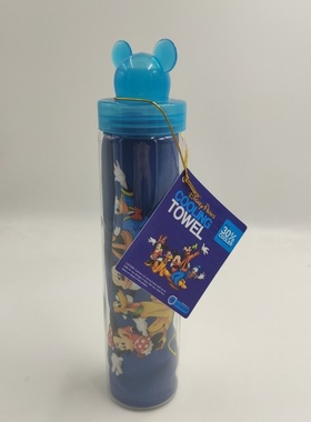 迪士尼运动毛巾速干出口蓝色运动巾瑜伽巾吸水巾瓶装