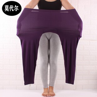 莫代尔薄秋裤 打底裤 女秋季 超薄保暖裤 胖MM加肥高腰200斤 冬季 大码