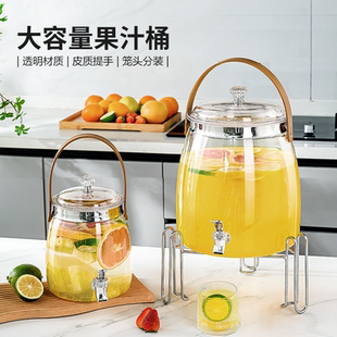 客厅PET冷水壶带龙头摆摊果汁饮料桶柠檬水果茶啤酒桶冷饮大容量