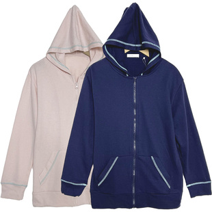 外贸日单连帽拉链开衫薄款卫衣上衣休闲秋冬拉绒春秋保暖针织