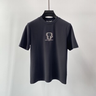 圆领短袖 卡尔老佛爷logo字母刺绣男士 T恤 Lagerfeld 特惠Karl