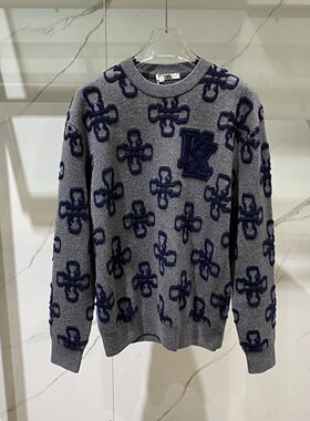 Karl Lagerfeld老佛爷 秋冬logo满身提花男士羊毛针织衫毛衣