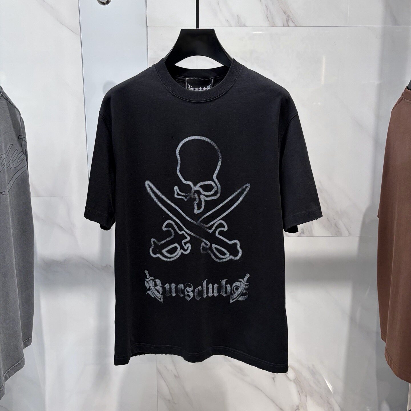 Dartin Bonaparto 26春夏双刀骷髅头logo字母印花烫钻男士短袖T恤