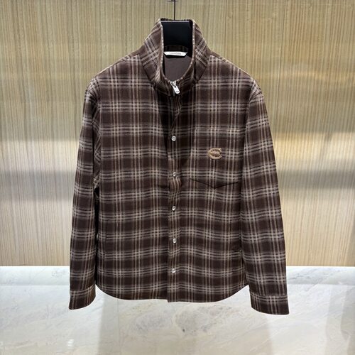 Cavalli Class男装 26秋冬logo字母格纹男士棉夹克外套 2F3526