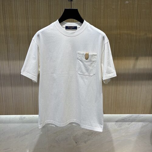 PP.GOLDEN男装 26秋冬新款logo字母皮标装饰男士短袖T恤 638611