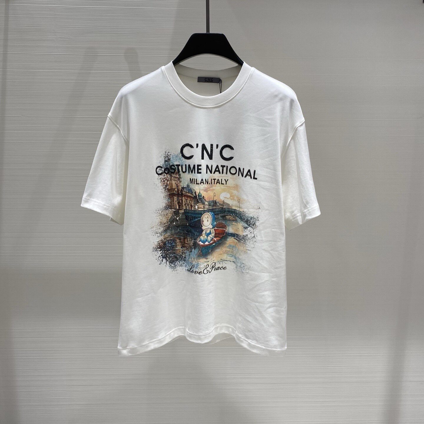 26春夏新款 CNC男士卡通人物城市小船logo字母印花短袖T恤 262007