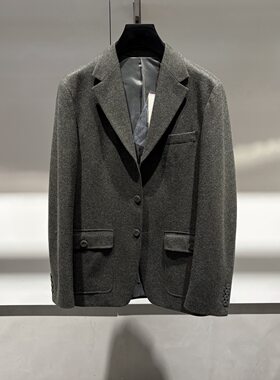VERRI 26秋冬新款logo字母刺绣男士羊毛休闲西服西装单西 3719AP
