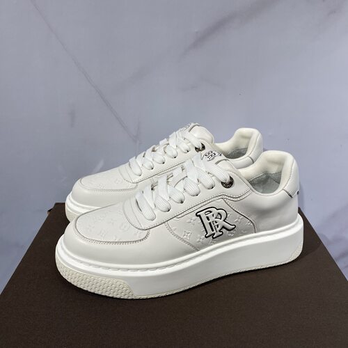 BUZZ ROBBINS 春夏logo字母印花老花压印皮面男士休闲鞋